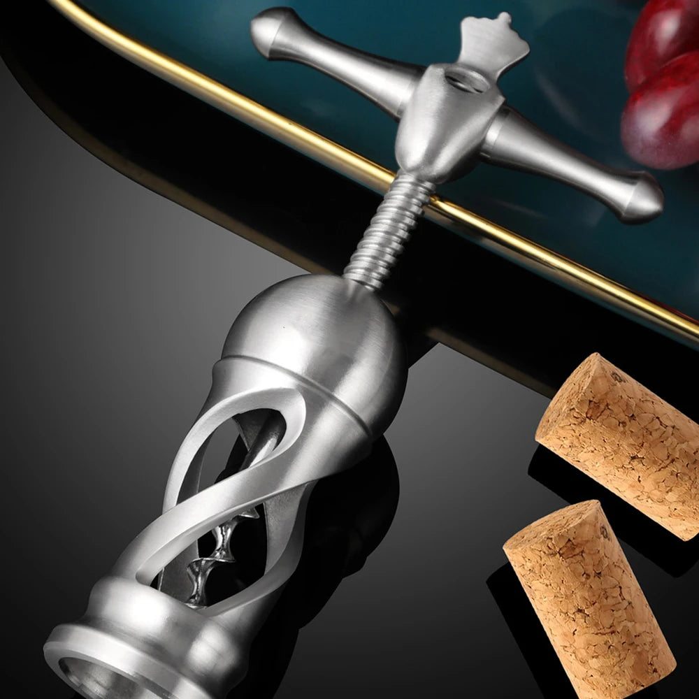 Creative Turn Corkscrew Red Wine Bottle Opener Vintage Metal Wine Bottle Opener High Quality Wine Corkscrew Type Utensils Tools