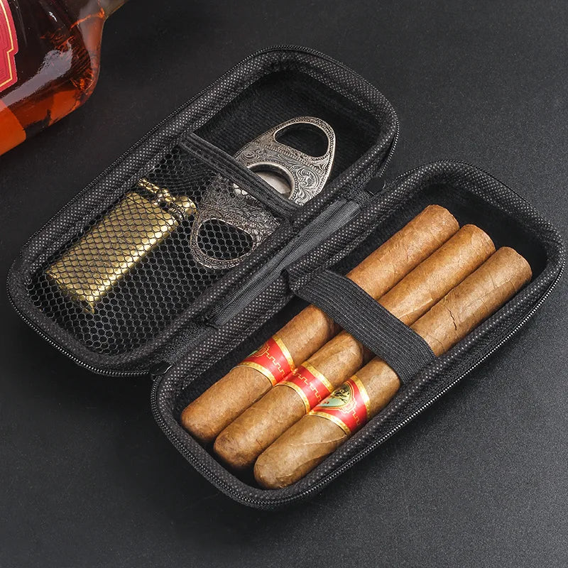 EVA Lightweight Portable Cigar Travel Case Zipper Carrying Case Storage Bag for Cigar Accessories Outdoor Smoking Accessories