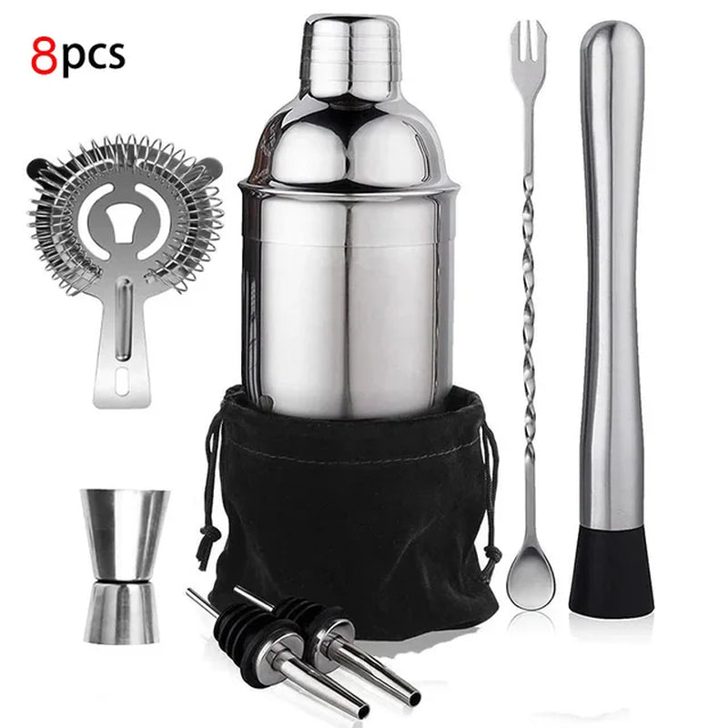 Stainless Steel Cocktail Shaker Mixer Wine Martini Boston Shaker for Bartender Drink Party Bar Tools 550ML/750ML