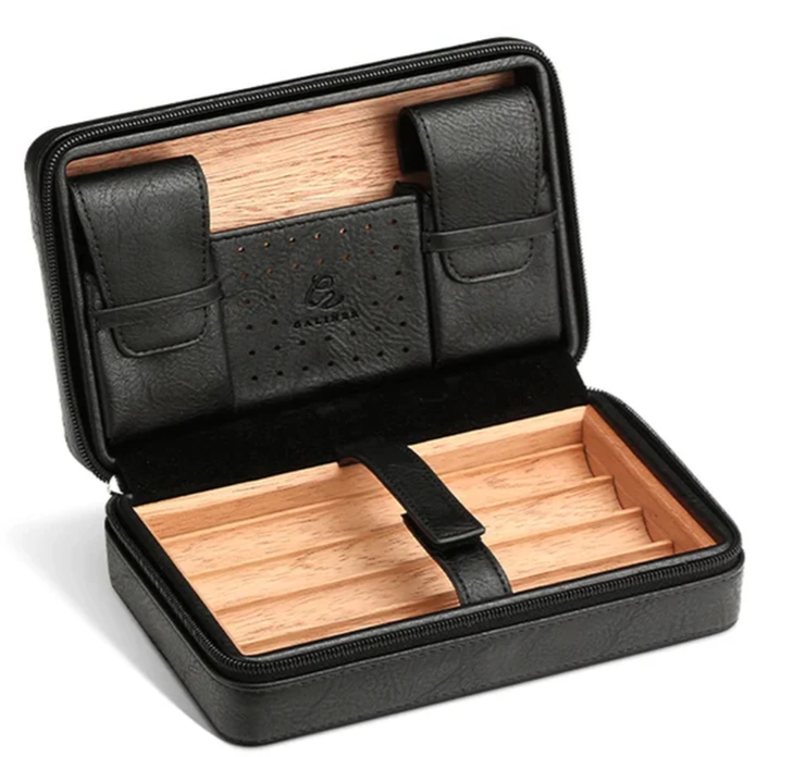 GALINER Charuto Cedar Wood Cigar Humidor Box Travel Cigar Case Storage 4 Cigars Box Humidor Humidifier for Sigar