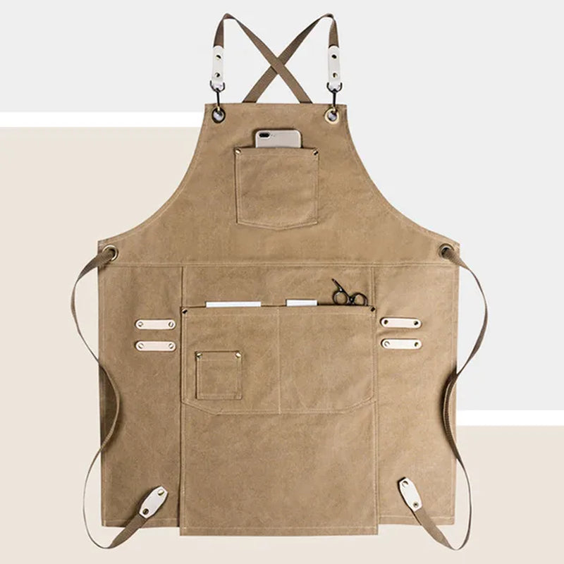 Black Gray Denim Pink Brown Canvas Apron Cafe Barista Bartender Restaurant Pastry Chef Uniform Florist Hairdresser Workwear E70