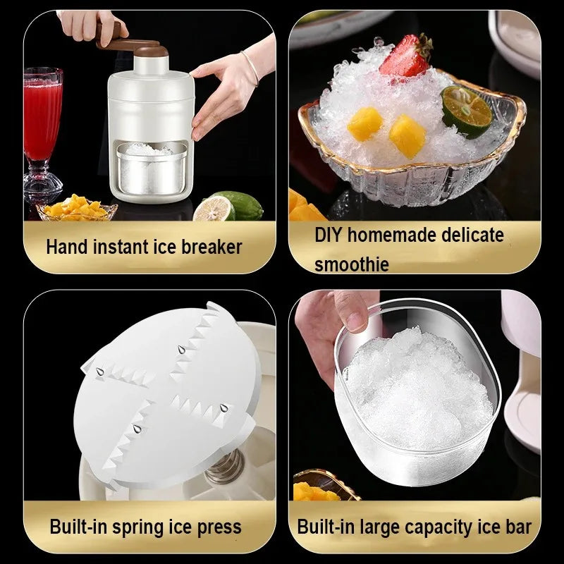 Manual Ice Crusher Smoothies Hail Ice Breaker Fast Ice Crushing Portable Shaved Ice Machine for Kitchen Gadgets Ice Blenders