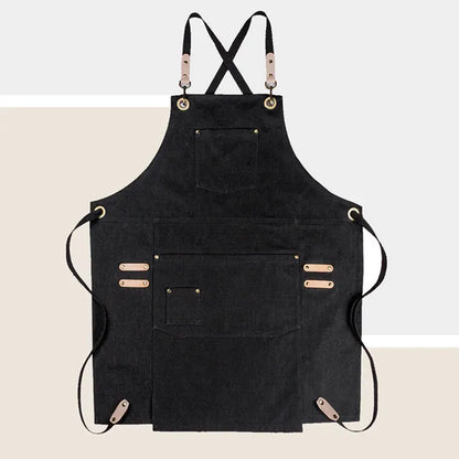 Black Gray Denim Pink Brown Canvas Apron Cafe Barista Bartender Restaurant Pastry Chef Uniform Florist Hairdresser Workwear E70