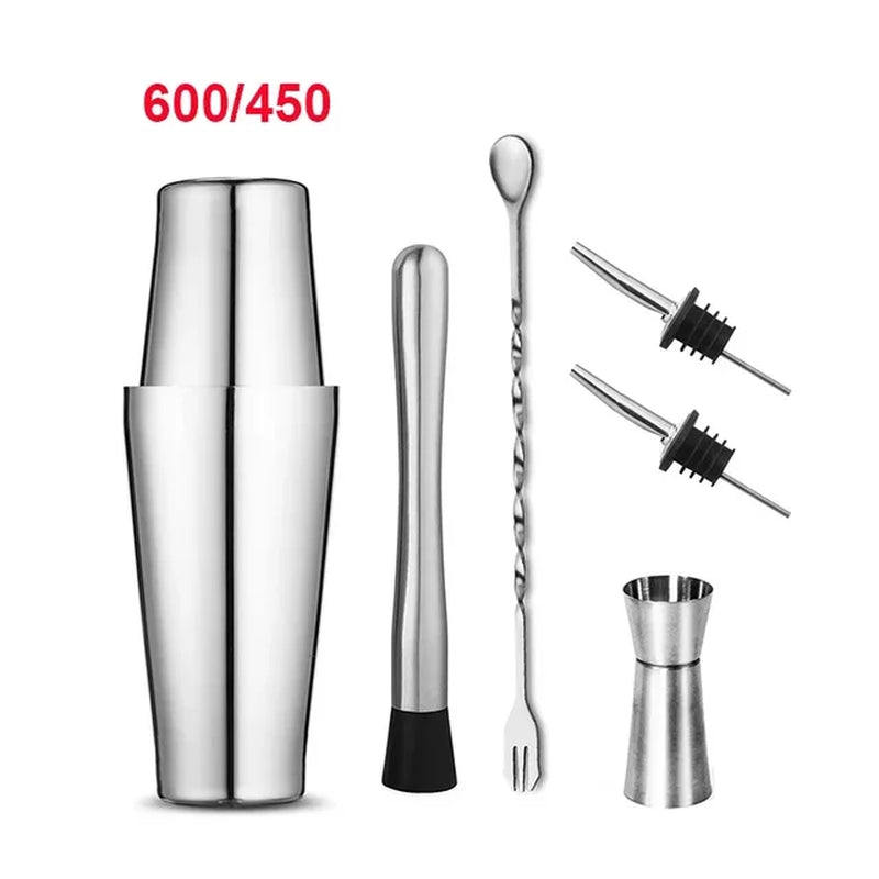 Stainless Steel Cocktail Shaker Mixer Wine Martini Boston Shaker for Bartender Drink Party Bar Tools 550ML/750ML