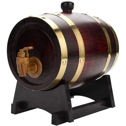 3L Wood Barrel Vintage Oak Beer Brewing Tools Tap Dispenser for Rum Pot Whisky Wine Bar Tools Home Whiskey Barrel Decanter