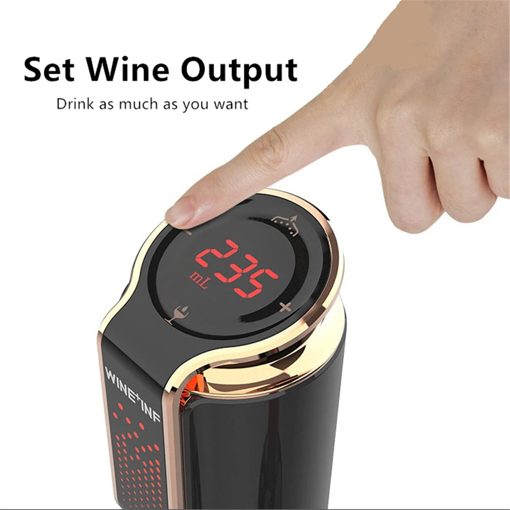 Eelectric Wine Decanter Vacuum Saver 10 Days Preservation Smart Auto Wine Stopper Electronic Wine Dispenser Bar Accessories