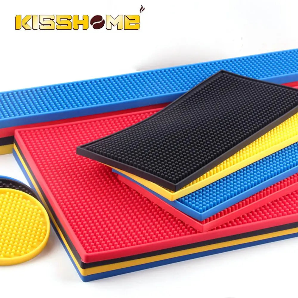 Rubber Service Bar Mat Heavy Duty Home Bar and Rubber Drip Mats Cocktail Bartender Tea Cup Mug Set Waterproof Kitchen Placemat