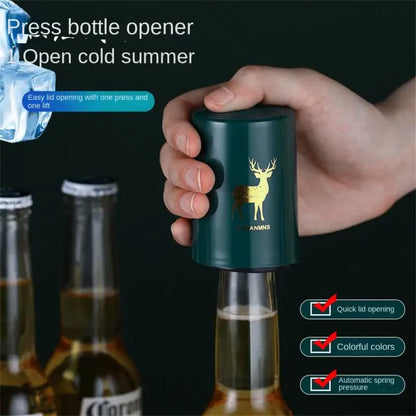 Automatic Beer Bottle Opener Portable Push down Bottle Cap Opener Wine Beer Beverage Soda Opener Kitchen Accessories Bar Tools