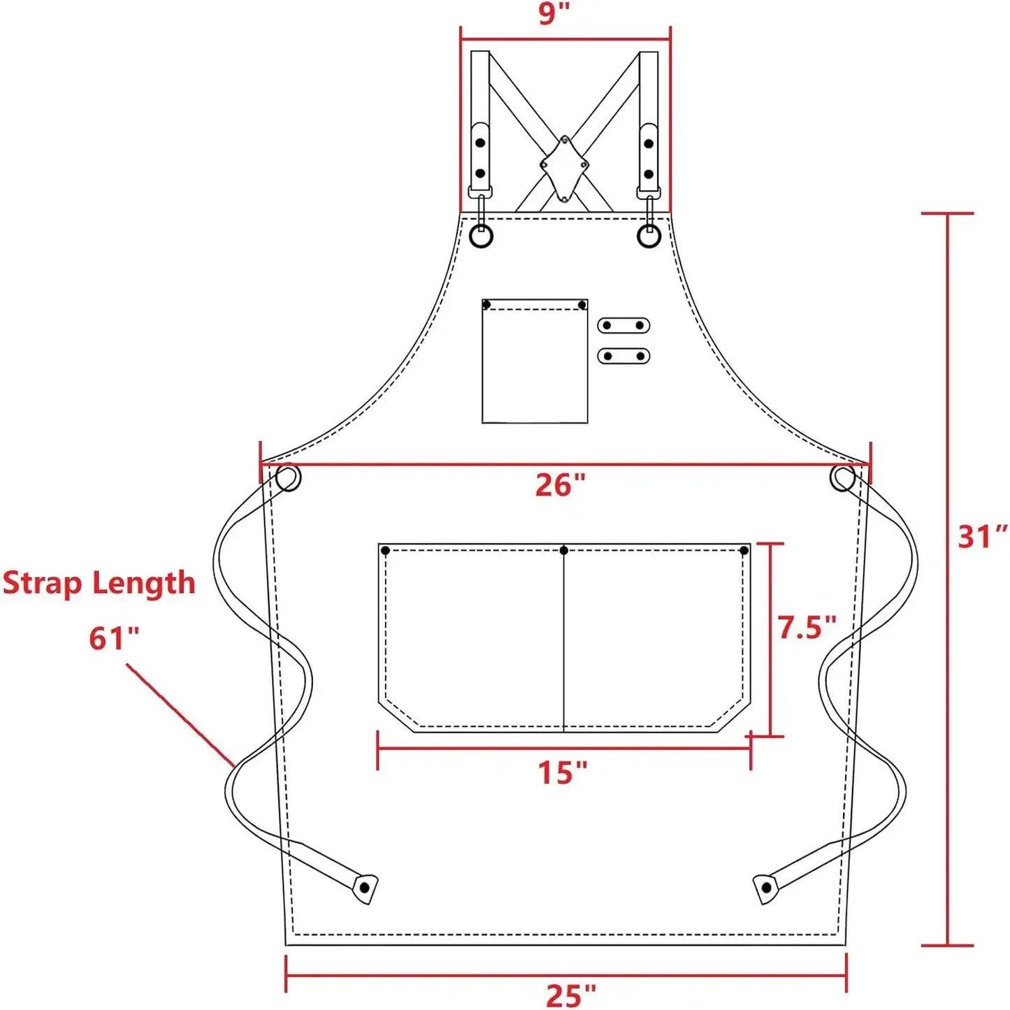 Chef Aprons for Men Women with Large Pockets, Cotton Canvas Cross Back Heavy Duty Adjustable Work Apron Apron