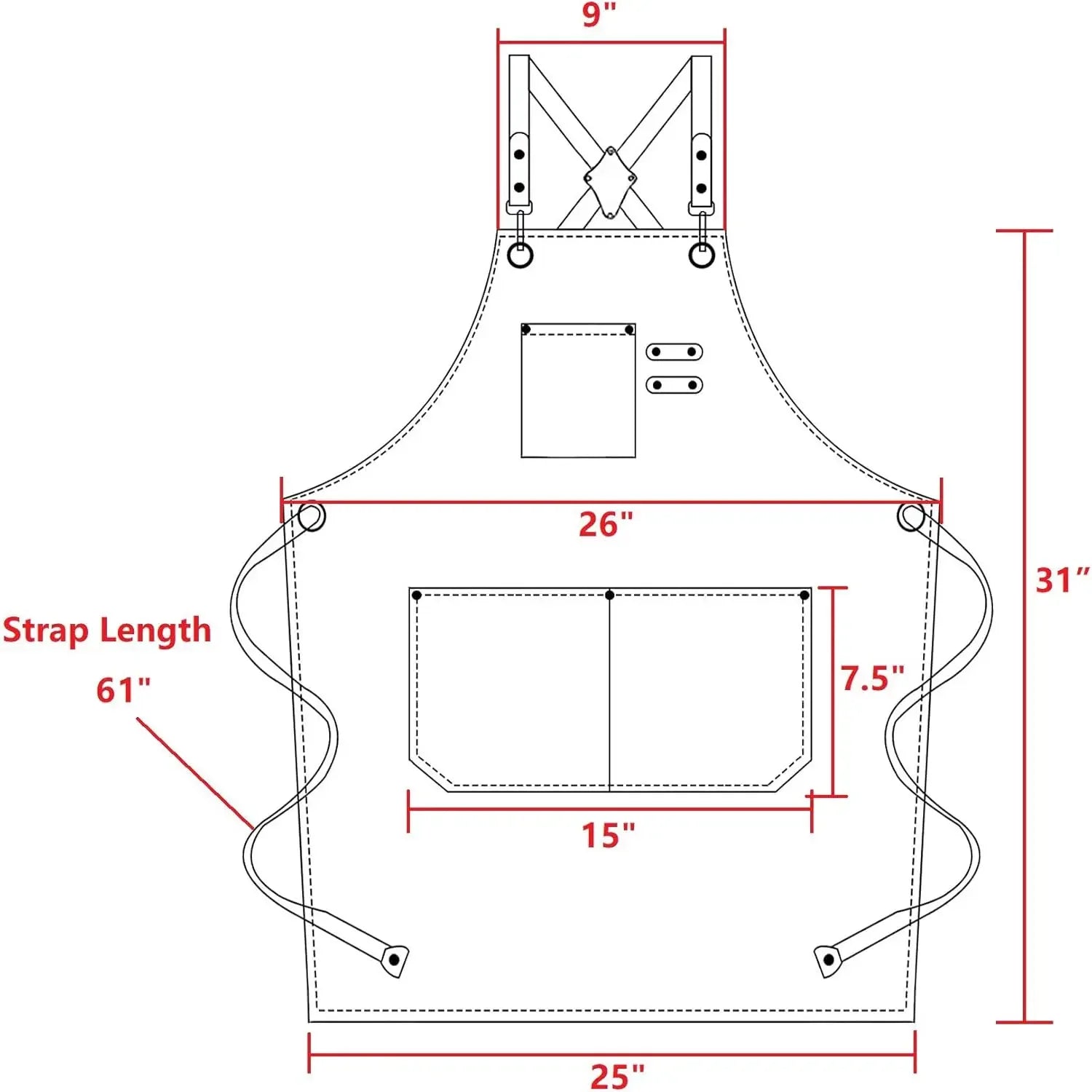 Chef Aprons for Men Women with Large Pockets, Cotton Canvas Cross Back Heavy Duty Adjustable Work Apron Apron