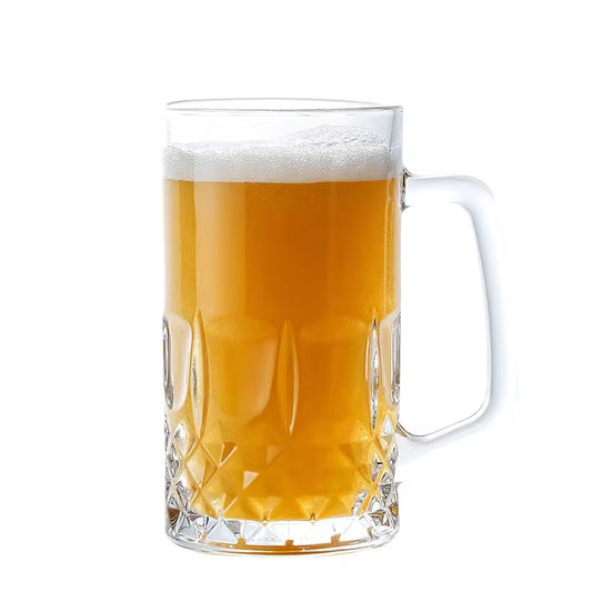 Customize Lead-Free Glass 16Oz 500ML Freezer Beer Mug for Bar Restaurant Home Party