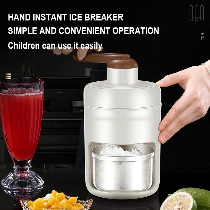 Manual Ice Crusher Smoothies Hail Ice Breaker Fast Ice Crushing Portable Shaved Ice Machine for Kitchen Gadgets Ice Blenders