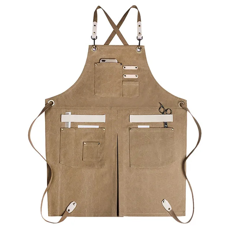 Canvas Cook Apron Cotton Straps Cafe Barista Bartender Restaurant Pastry Chef Uniform Florist Barber Hairdresser Work Wear E81