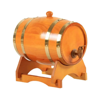 3L Wood Barrel Vintage Oak Beer Brewing Tools Tap Dispenser for Rum Pot Whisky Wine Bar Tools Home Whiskey Barrel Decanter