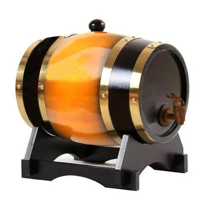 3L Wood Barrel Vintage Oak Beer Brewing Tools Tap Dispenser for Rum Pot Whisky Wine Bar Tools Home Whiskey Barrel Decanter