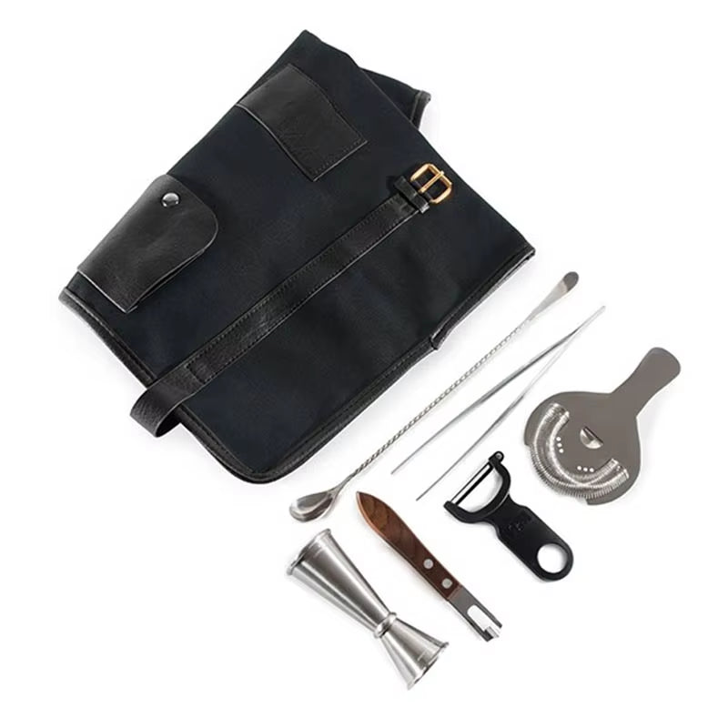 Barware Roll-Up Bartender Mixologist Bag Bartenders Roll up Kit Bag